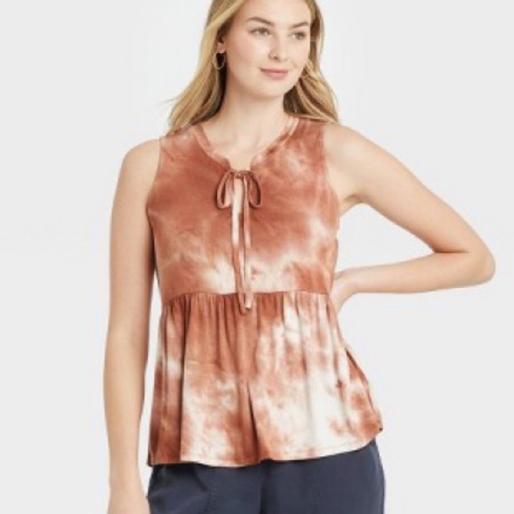 Women's Tie-Dye Tank Top - Knox Rose Rust